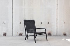 Estrada Lounge Chair in Black Dyed Ash and Black Leather