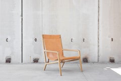 Estrada Lounge Chair in White Oak and Veg Tan Leather