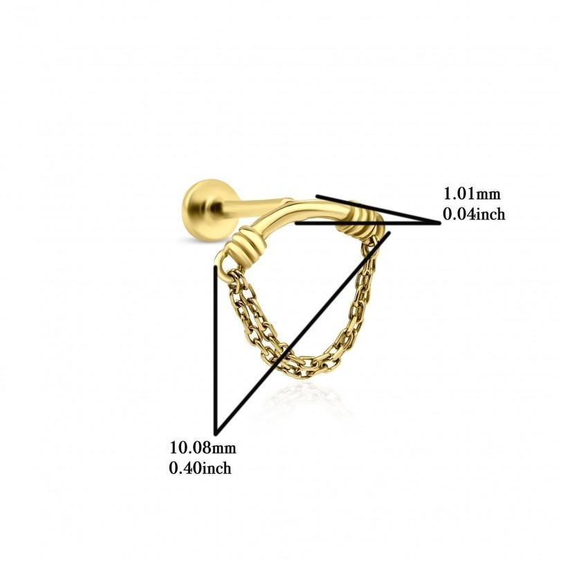 Round Cut Solid Gold Chain Piercing For Sale