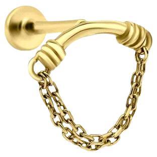 Solid Gold Chain Piercing For Sale
