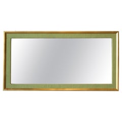 Estrid Ericson 
Attributed
 Wall Mirror, Gilt Wood, Green Fabric, Sweden, 1950s