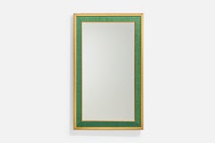Estrid Ericson 'Attributed' Wall Mirror, Wood, Fabric, Sweden, 1950s