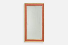 Estrid Ericson Attribution, Wall Mirror, Gilt Wood, Red Fabric, Sweden, 1940s
