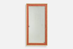 Estrid Ericson Attribution, Wall Mirror, Gilt Wood, Red Fabric, Sweden, 1940s
