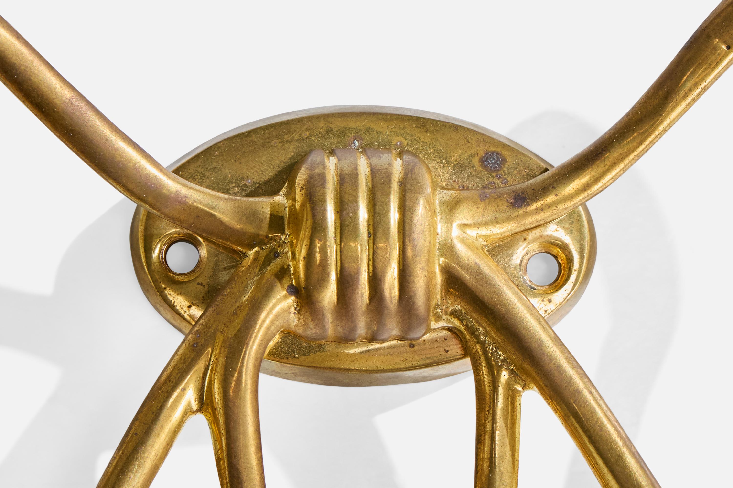 Milieu du XXe siècle Porte-manteaux Estrid Ericson, laiton, Suède, années 1950 en vente