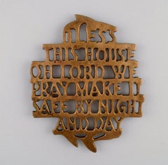 Estrid Ericson for Svenskt Tenn, Stockholm, Two "Bless this house" Trivets