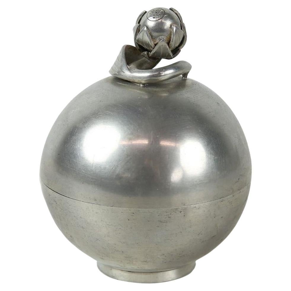 Estrid Ericso, pewter bowl with a lid adorned with a flower bud, manufactured by Svenskt Tenn, 1944.
Estrid Ericson was involved in shaping the image of modern Swedish design during the 20th century, her perspective on beauty, functionality, and the