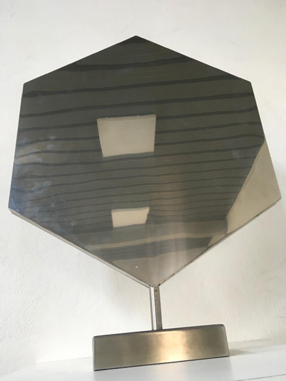Geometrische abstrakte Stahlskulptur „Die neue Welt“ von Estuardo Maldonado, 1970 im Angebot 11