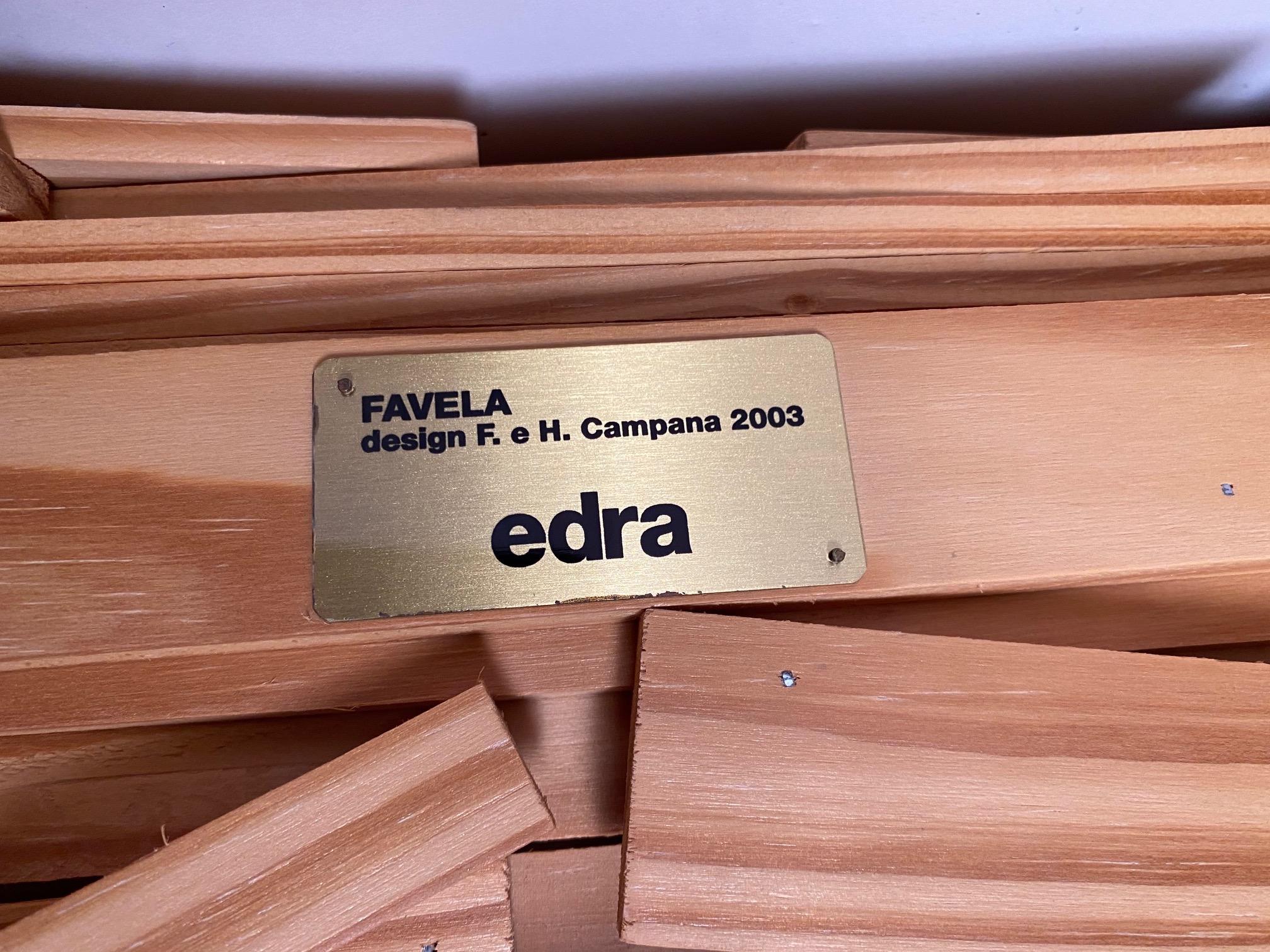 Estudio Campana for Edra, Favela Wodden Chair, Brazillian Design In Excellent Condition In Argelato, BO