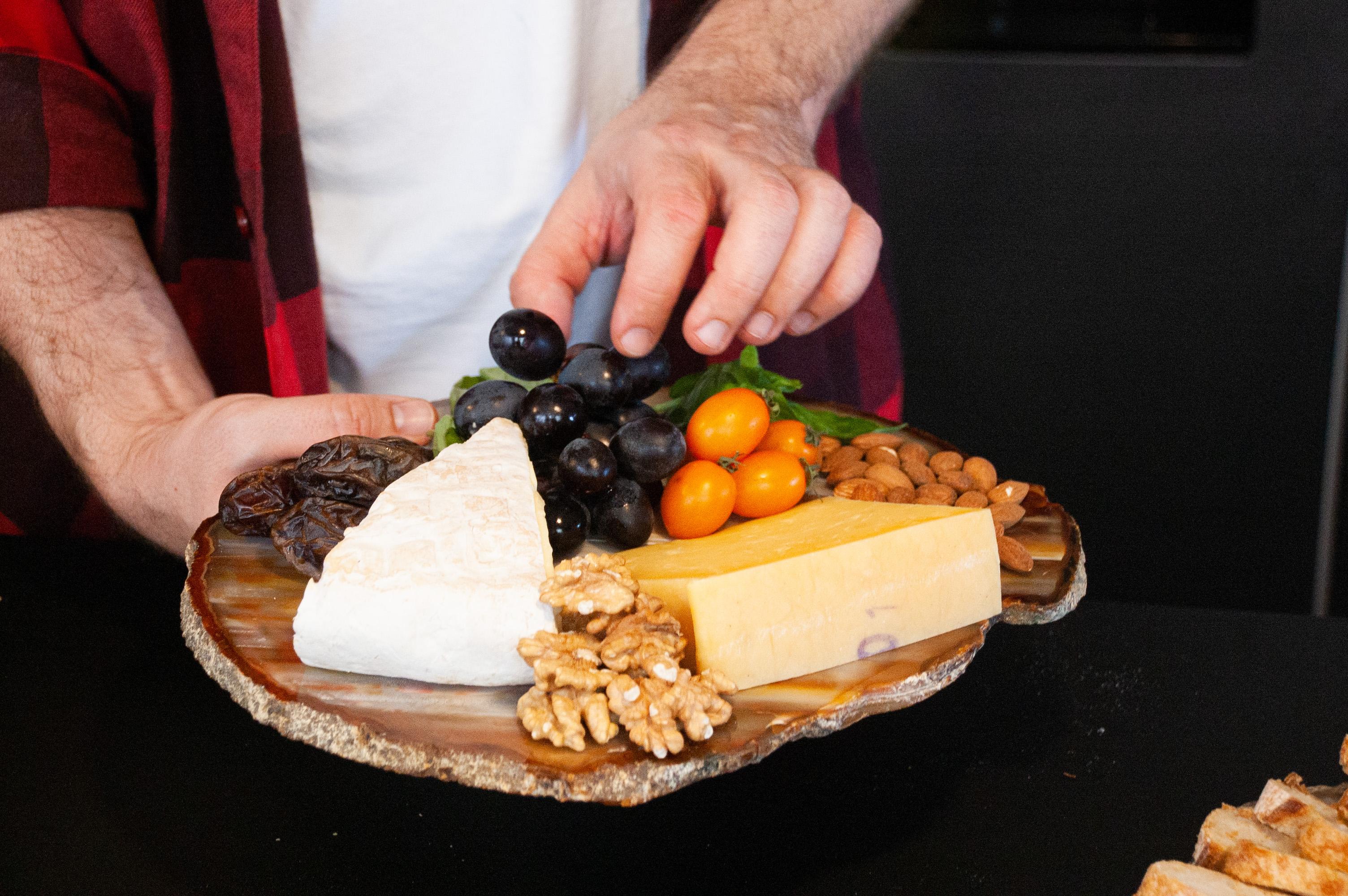 Hand-Crafted Estudio Tosca Natural Crystal Tray, Agate and Quartz For Sale