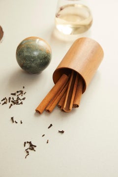 Estudio Tosca Natural Jasper Mineral and Ivory Wood Spice Jar