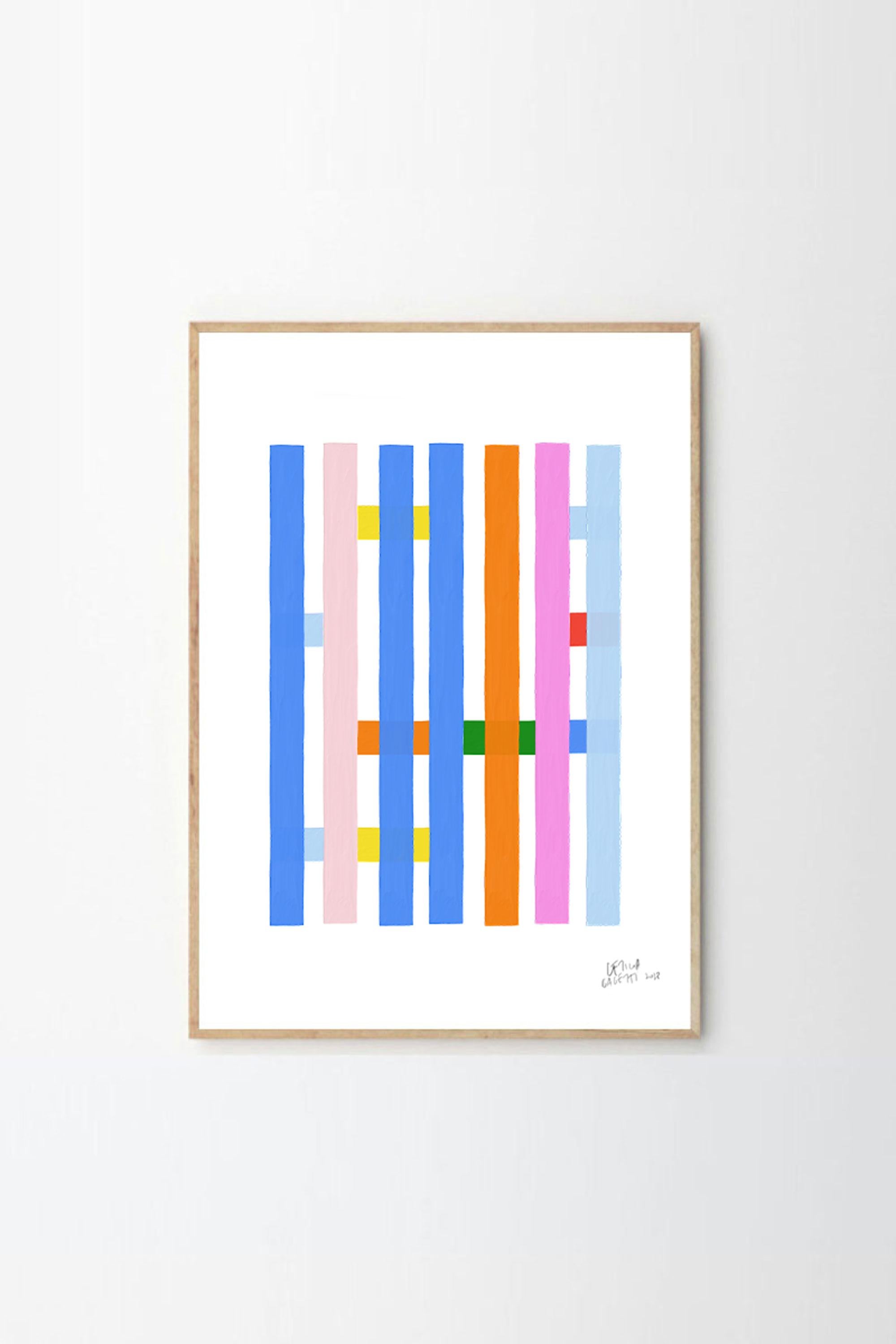 Argentine Estudios Geométricos Abstract Art Print by Leticia Gagetti #06 - Size A2 For Sale