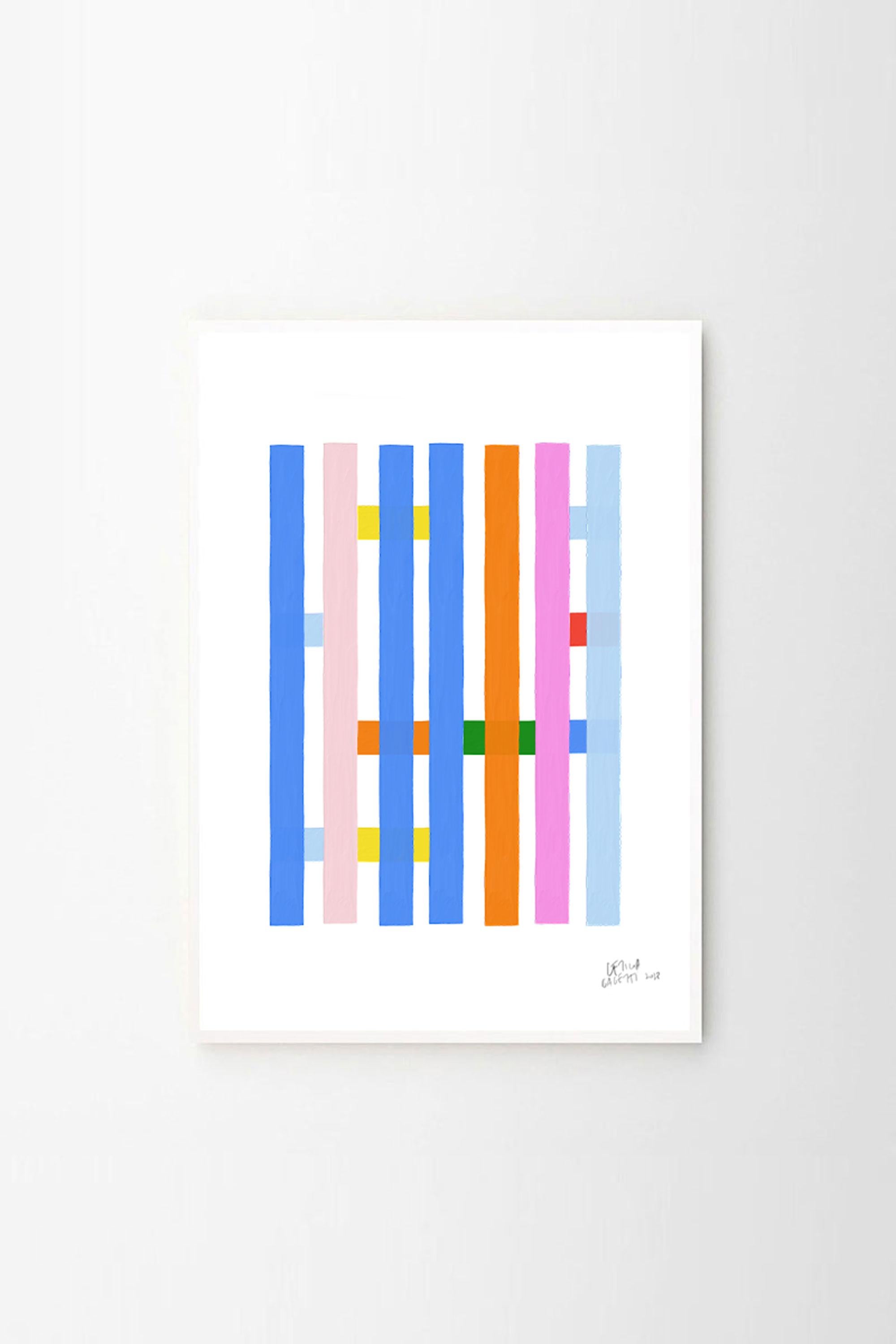 Paper Estudios Geométricos Abstract Art Print by Leticia Gagetti #06 - Size A2 For Sale