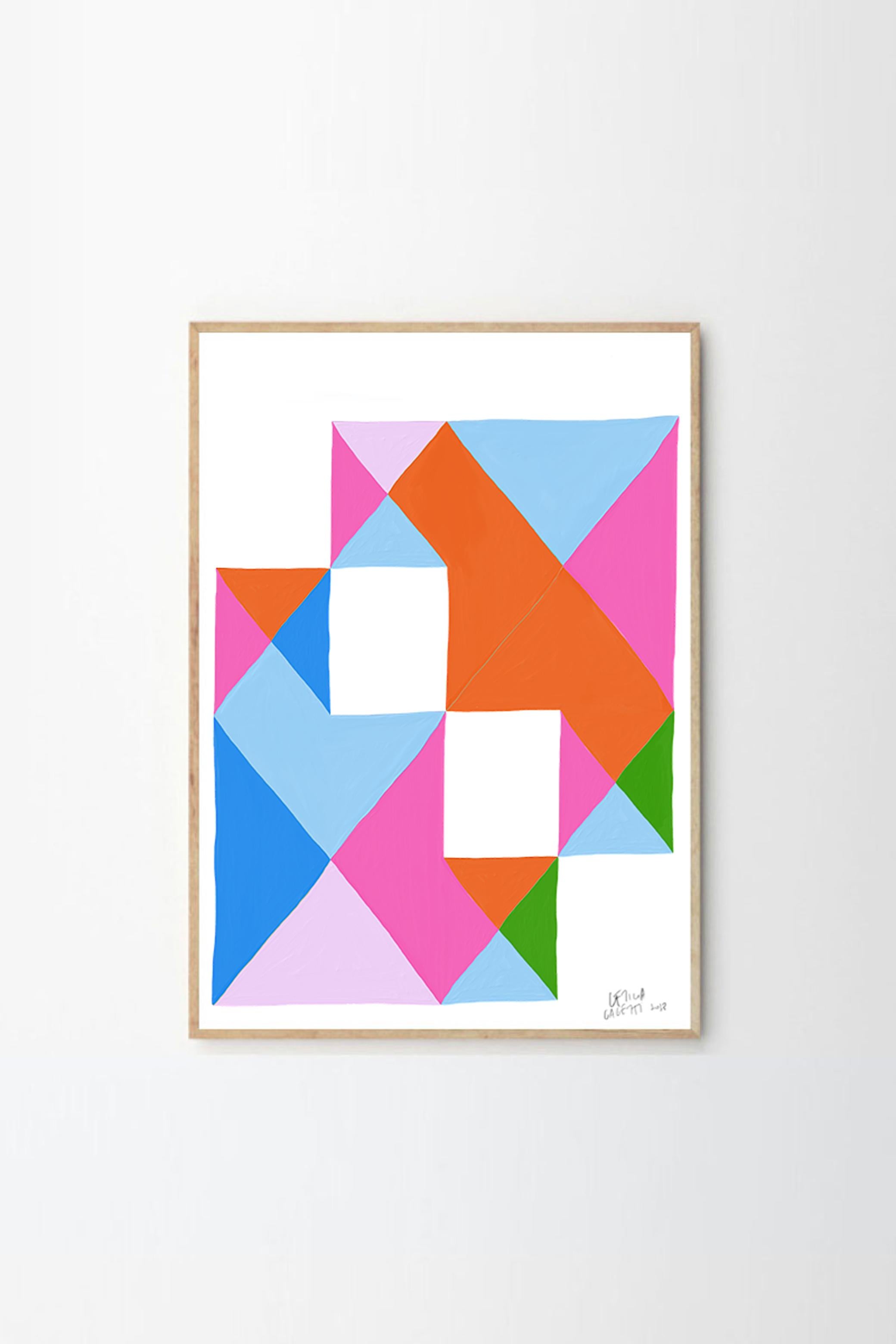 Estudios Geométricos Moderne Kunstdrucke von Leticia Gagetti #01 - Größe A2 im Zustand „Neu“ im Angebot in Ciudad Autónoma de Buenos Aires, AR