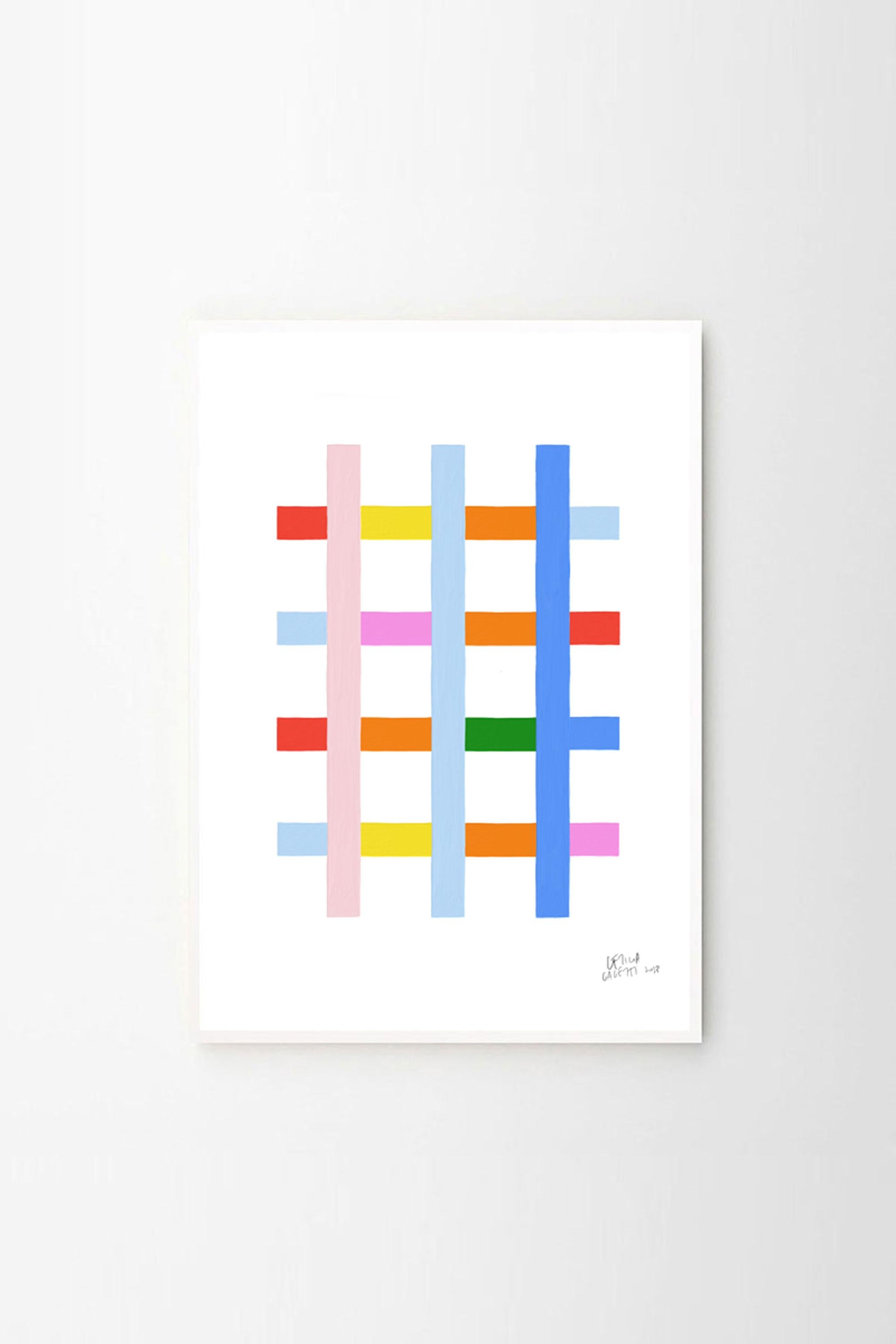 Estudios Geométricos Impresión de Arte Moderno de Leticia Gagetti #04 - Tamaño A2 en venta 2