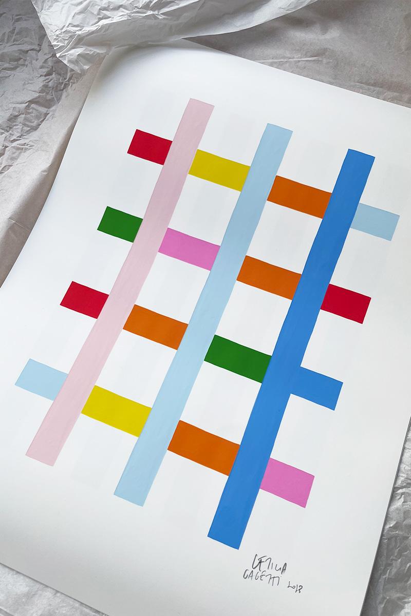 Estudios Geométricos Impresión de Arte Moderno de Leticia Gagetti #04 - Tamaño A4 en Nuevo estado para la venta en Ciudad Autónoma de Buenos Aires, AR