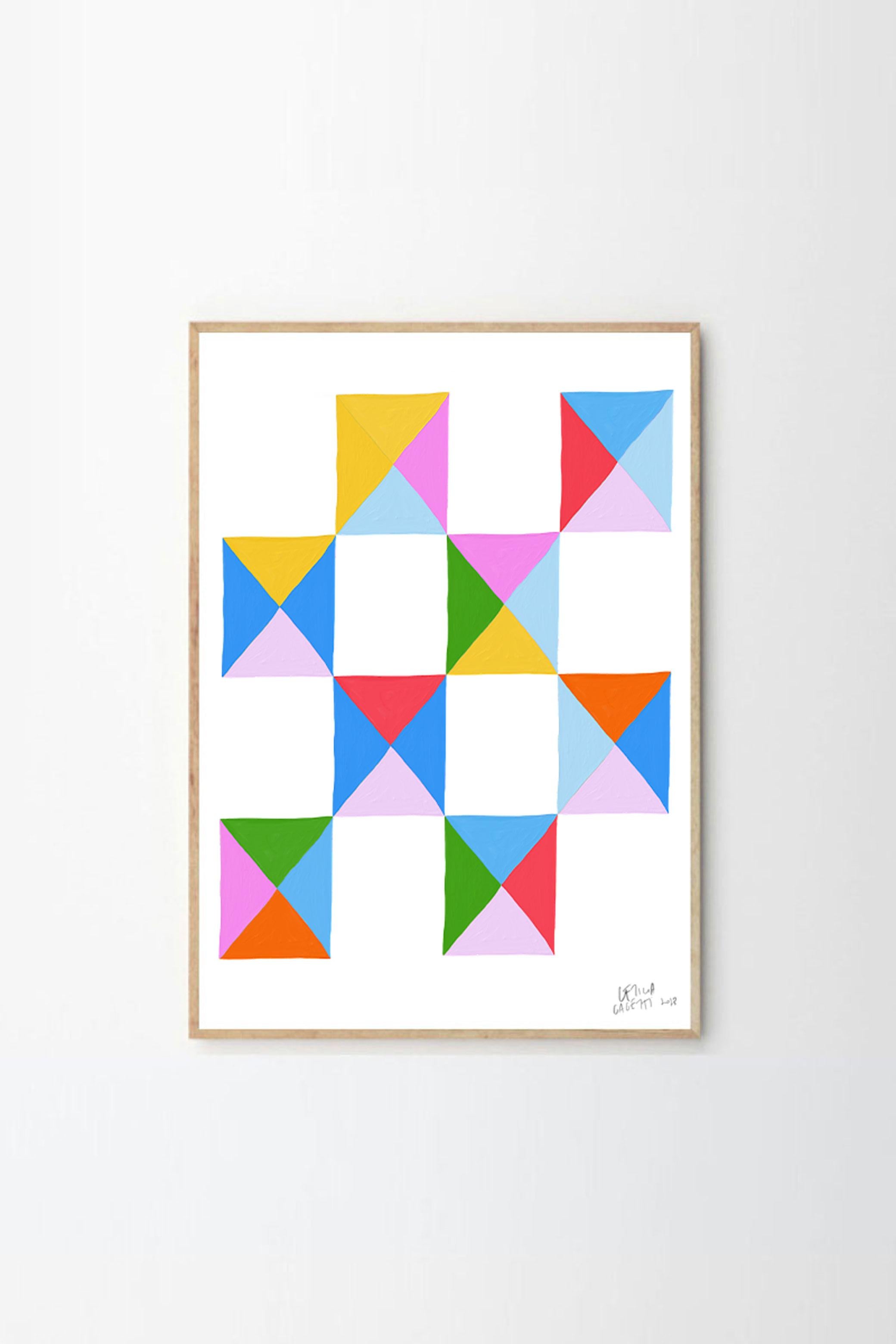 Argentin Estudios Geométricos Wall Art Print by Leticia Gagetti #03 - Size A2 en vente