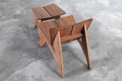 Esvee Butterfly Statement Accent Chair mit Fußhocker, Eiche massiv, modern und minimalistisch