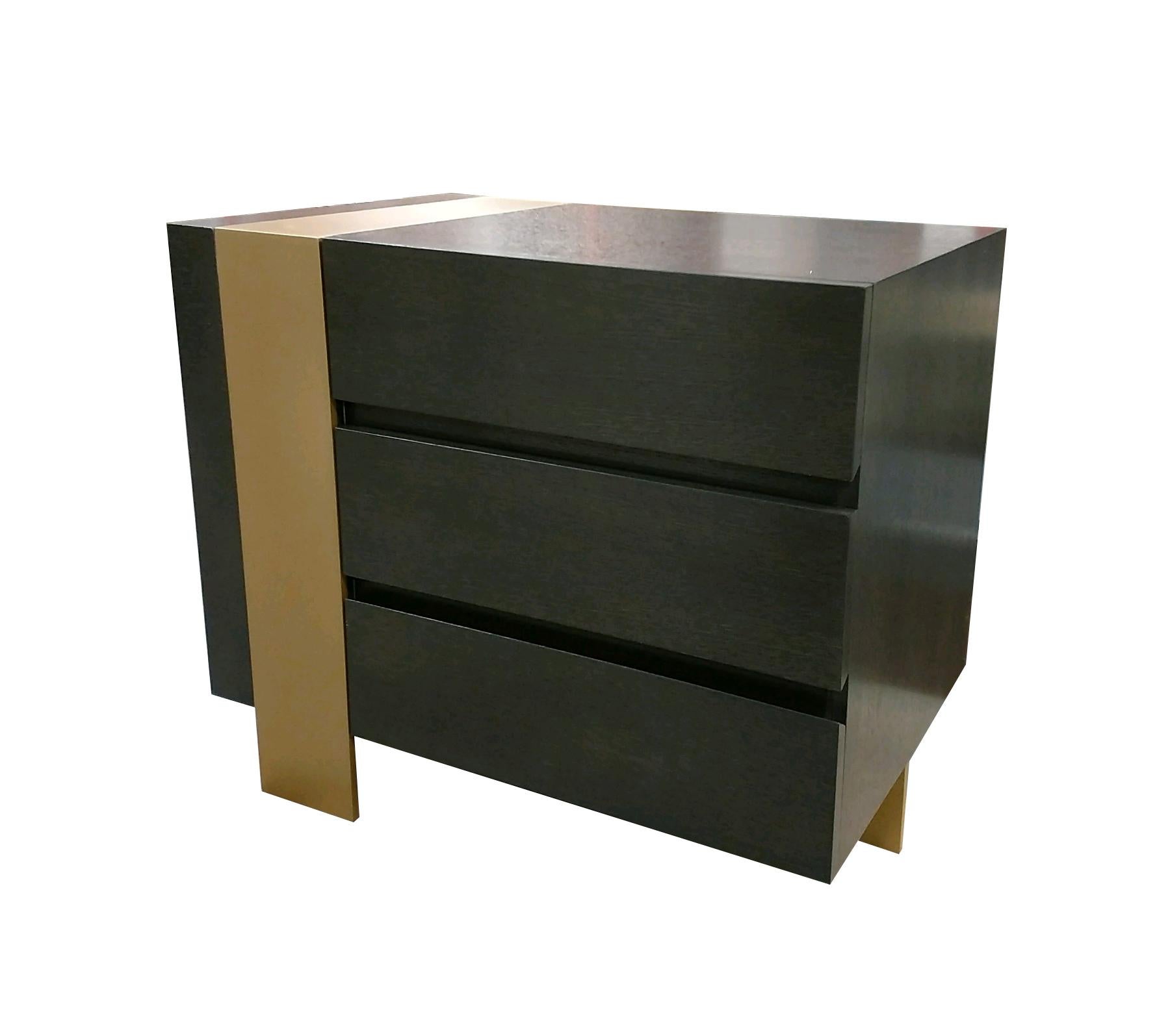 Contemporary ET-22 End or Bedside Table with Two Drawers by Antoine Proulx For Sale