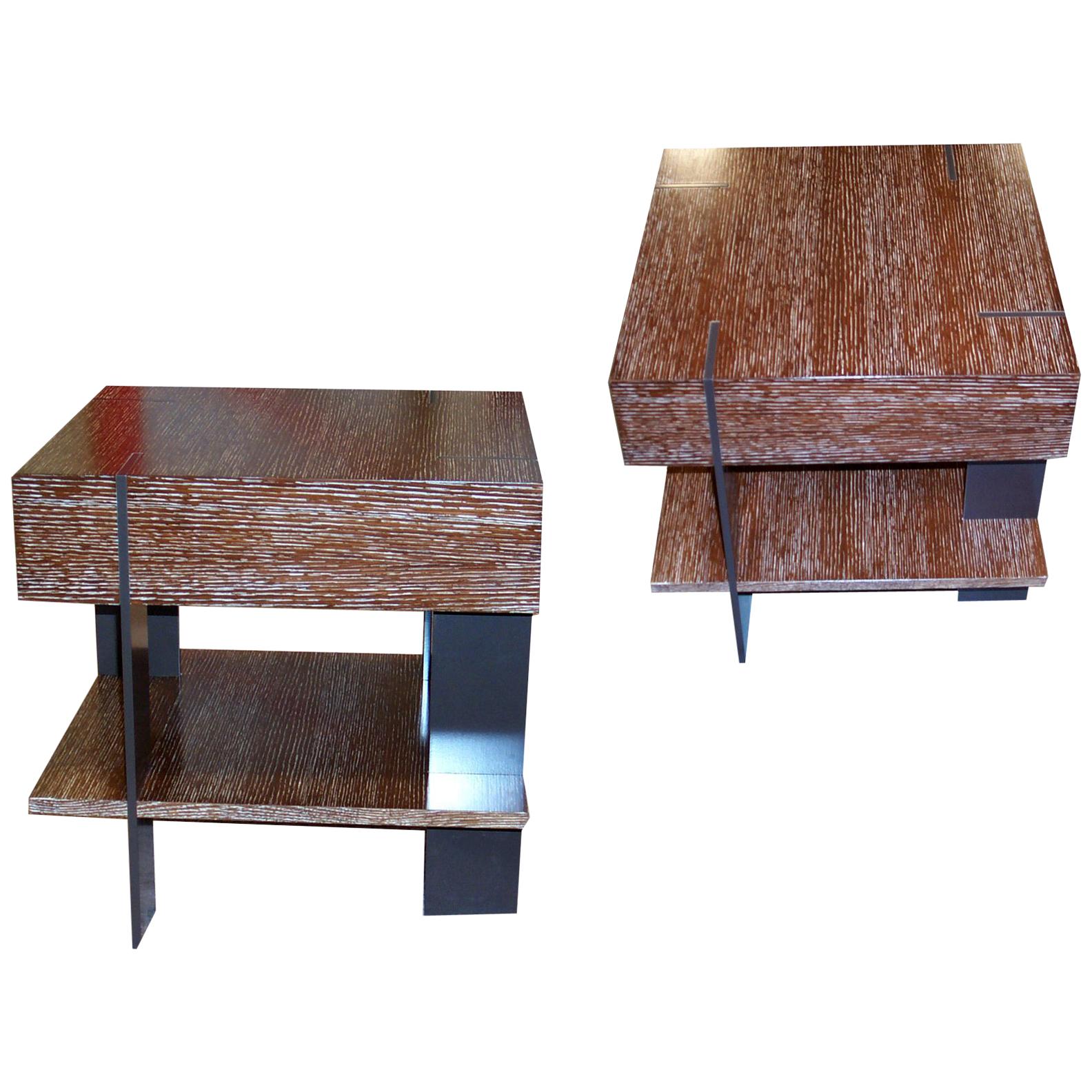 ET-23s End Table with Shelf and Metal Legs by Antoine Proulx For Sale