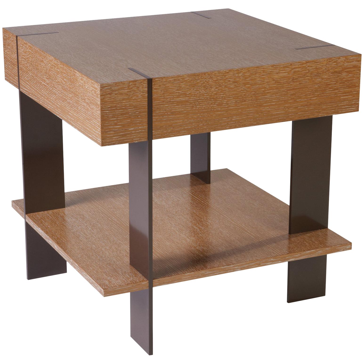 ET-23S End Table with Shelf and Metal Legs by Antoine Proulx For Sale