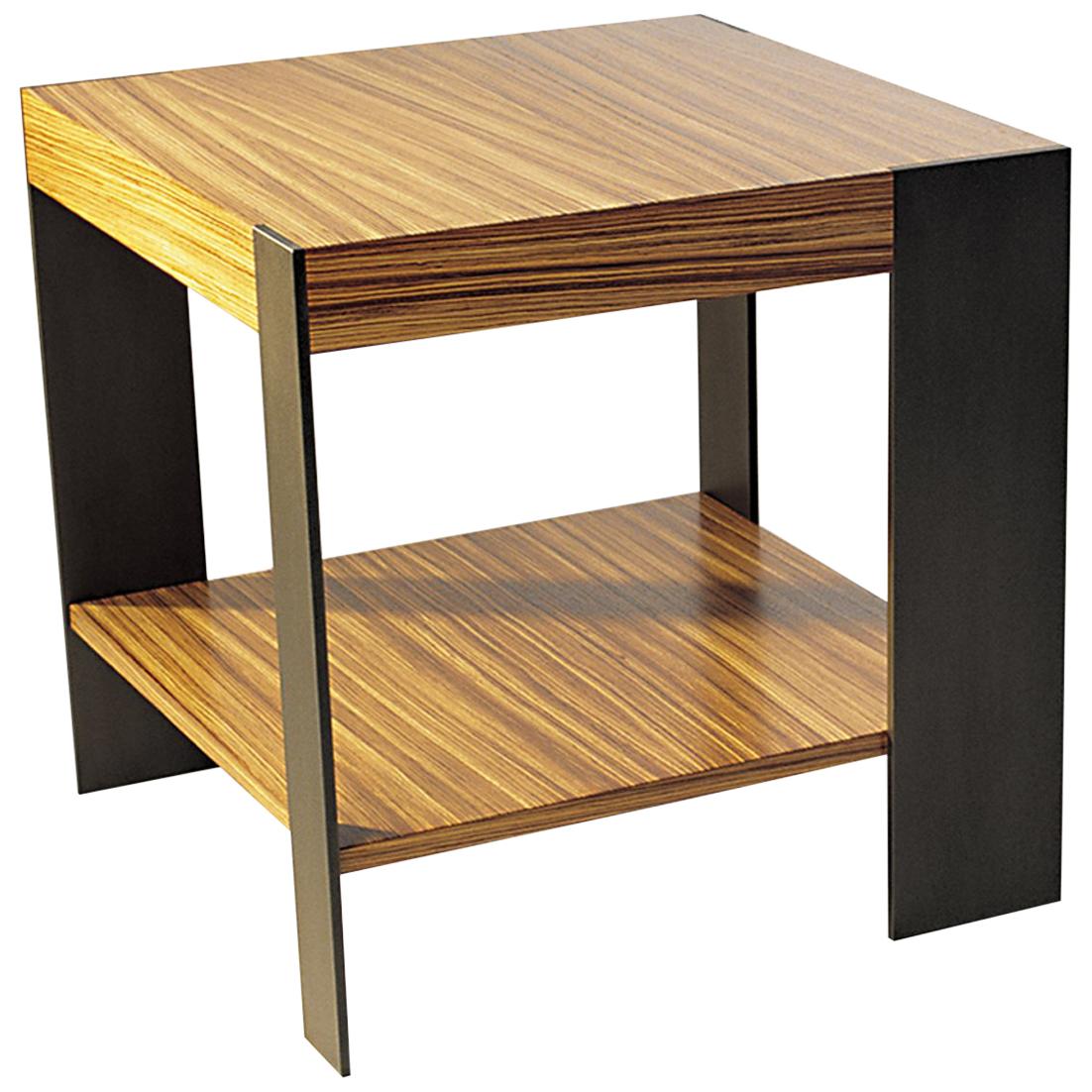 ET-33S End Table with Shelf and Metal Legs by Antoine Proulx For Sale