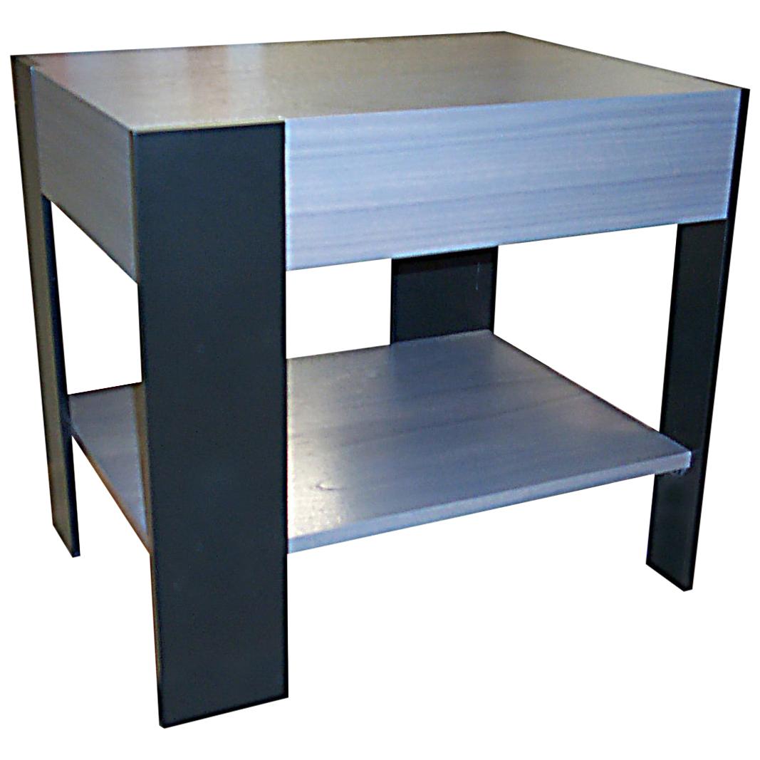 Et-33S End Table with Shelf and Metal Legs by Antoine Proulx For Sale