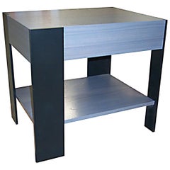 Et-33S End Table with Shelf and Metal Legs by Antoine Proulx