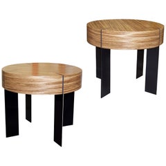 ET-93 Round End Table with Metal Legs by Antoine Proulx