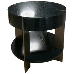 ET-93S Round End Table with Shelf and Metal Legs by Antoine Proulx
