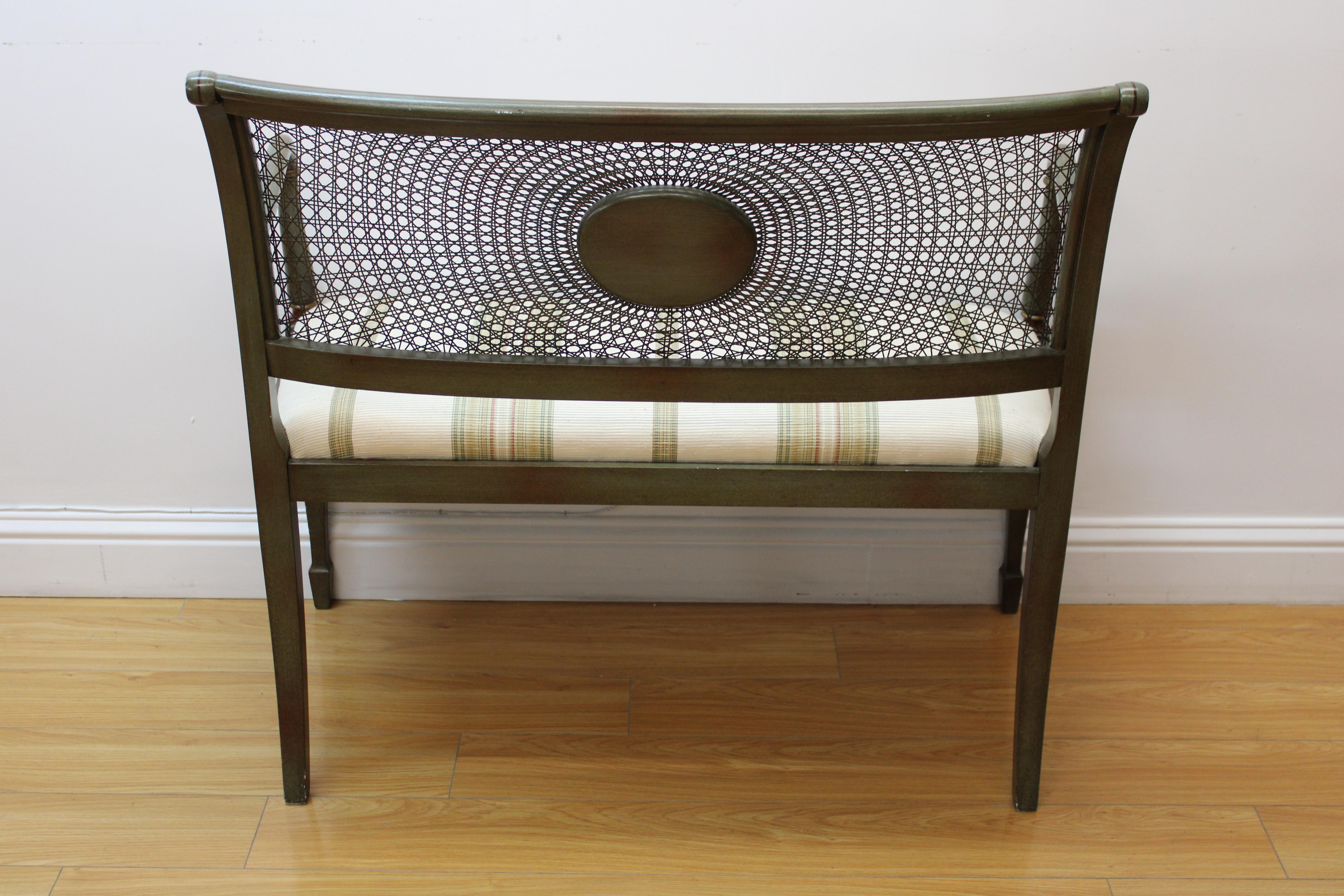 Wood Et Cie Adam Style Caned Bench / Loveseat