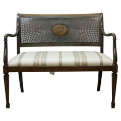 Et Cie Adam Style Caned Bench / Loveseat