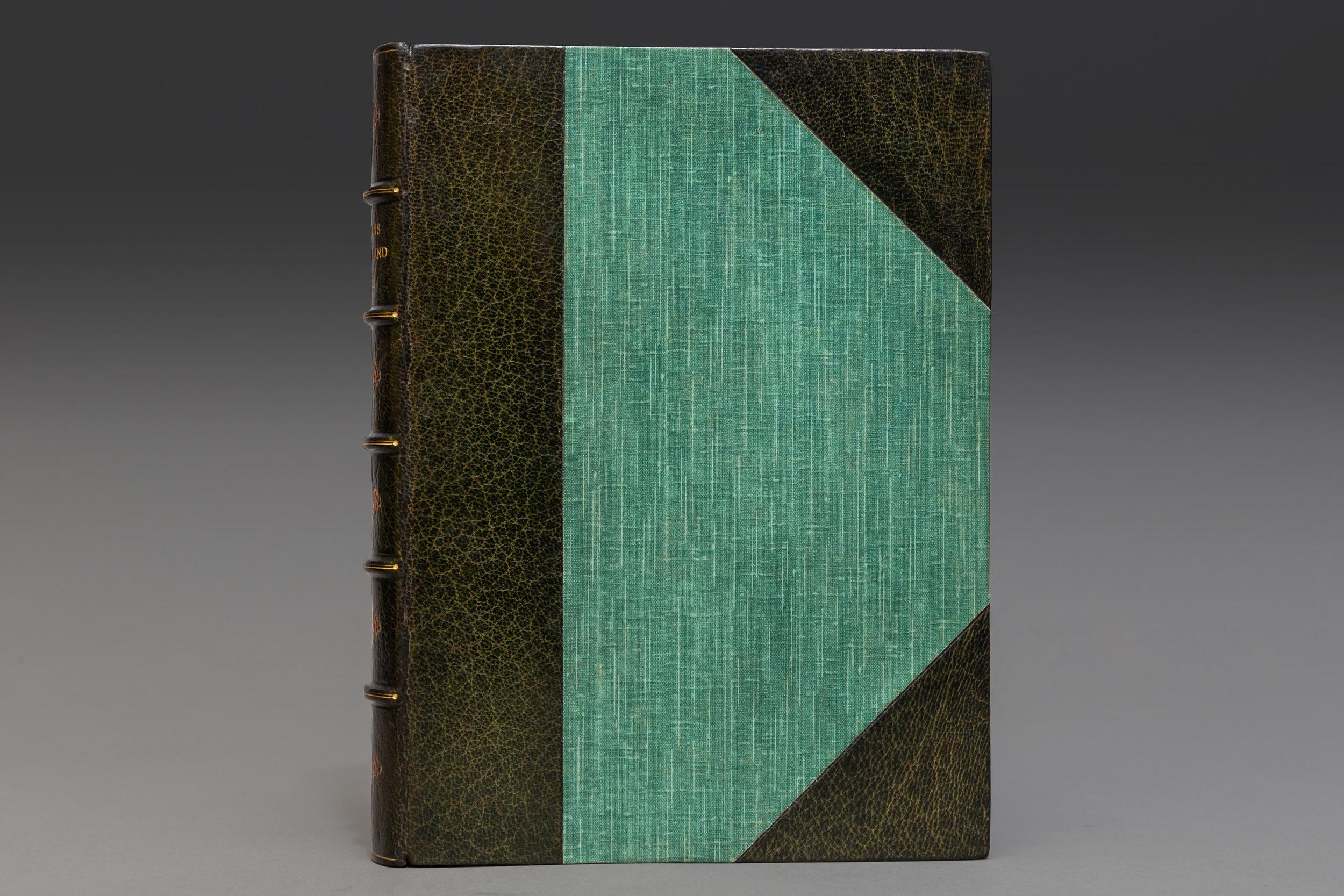 1 Volume

Painted in Color by Beatrice Parsons. Bound in 3/4 green Morocco by Henry Young and Sons, Cloth boards, top edges gilt, raised bands, gilt panels (Few preliminary pages with some foxing)

Text and Plates are clean

Published: London: