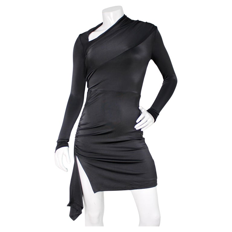 Et Ochs Grey Mackenzie Asymmetrical Neck Long-Sleeve Mini Dress For Sale at 1stDibs Et Ochs Grey Mackenzie Asymmetrical Neck Long-Sleeve Mini Dress For Sale at 1stDibs