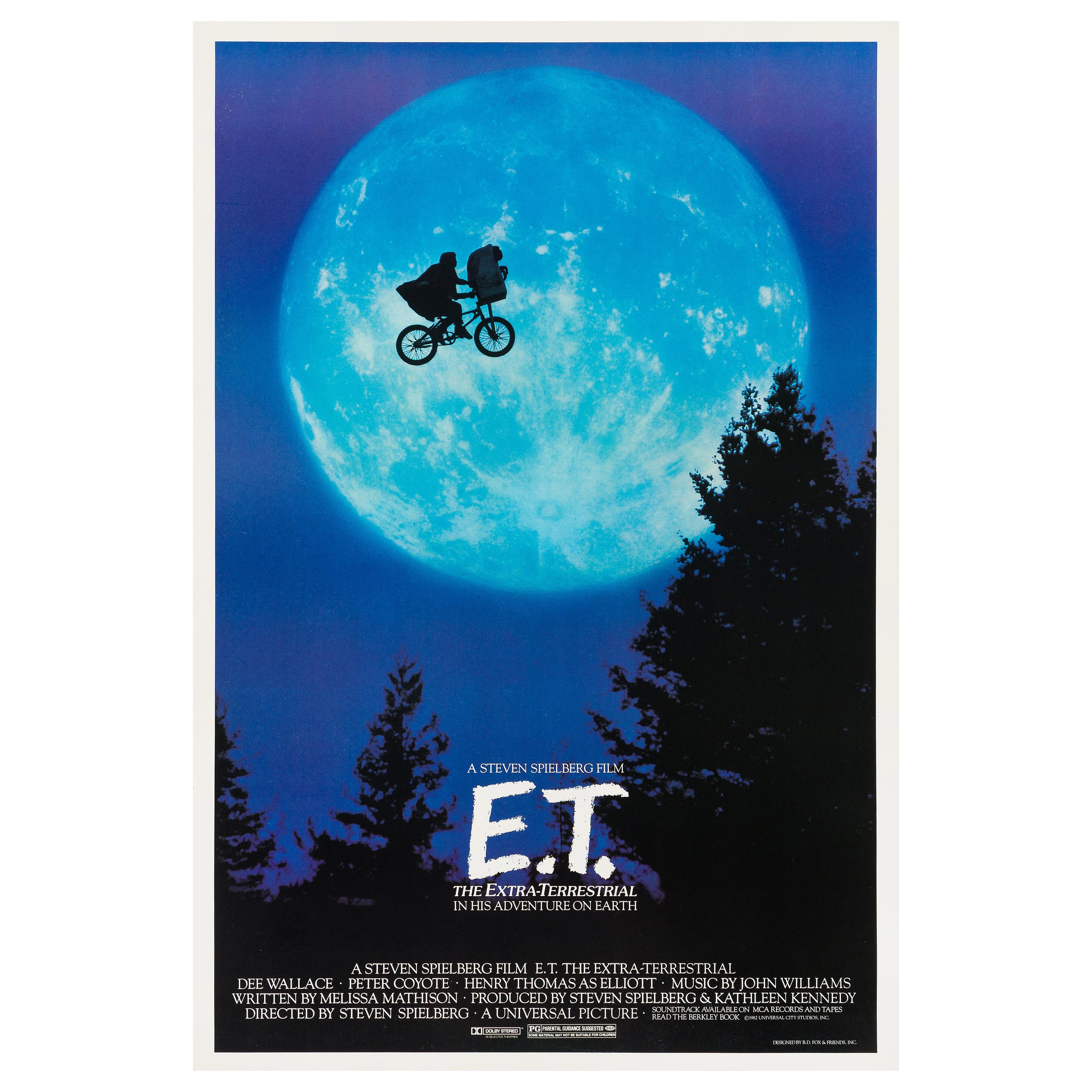 E.T. The Extra Terrestrial" Original Vintage US One Sheet Movie Poster,  1982 at 1stDibs