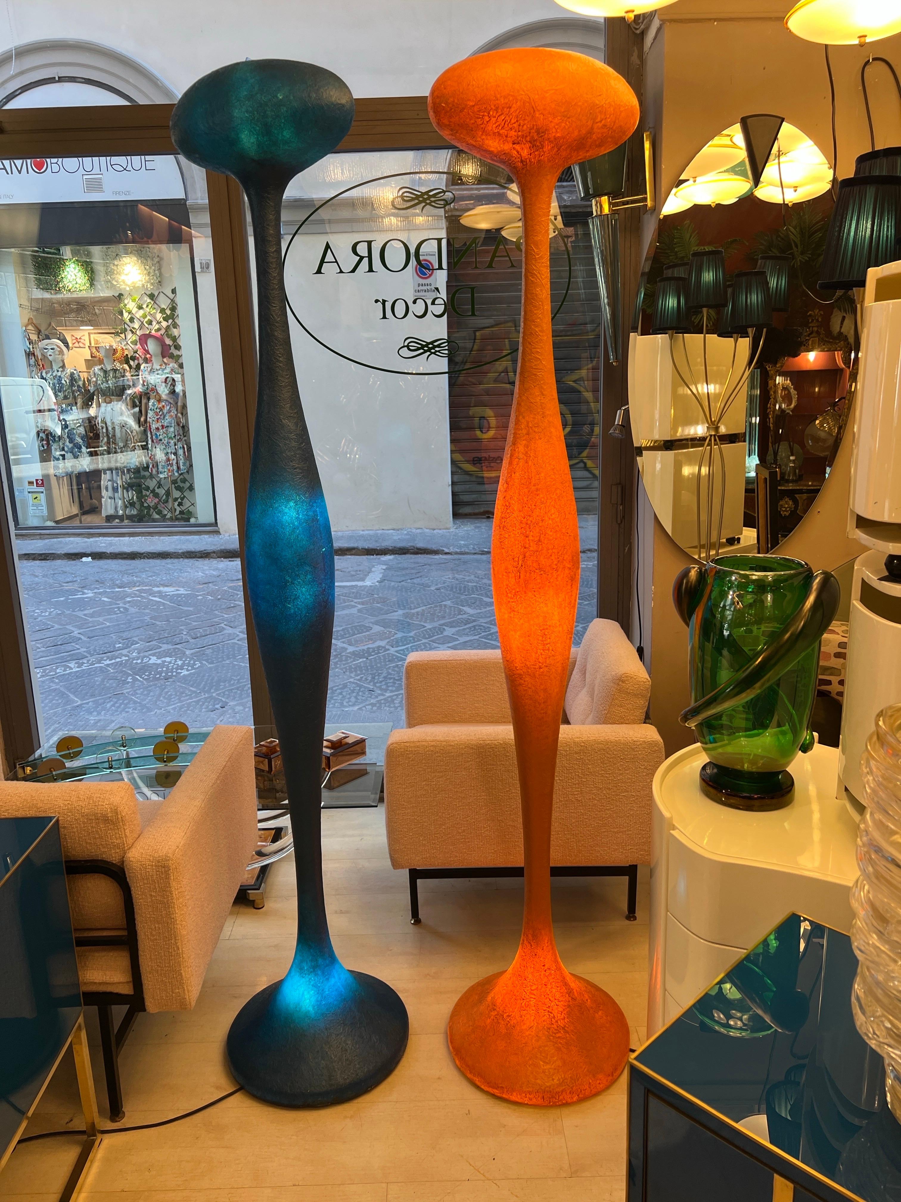 Lampada da terra italiana E.T.E. Blue Soft Curved di Guglielmo Berchicci anni 2000 in vendita 12