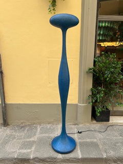 Lampada da terra italiana E.T.E. Blue Soft Curved di Guglielmo Berchicci anni 2000