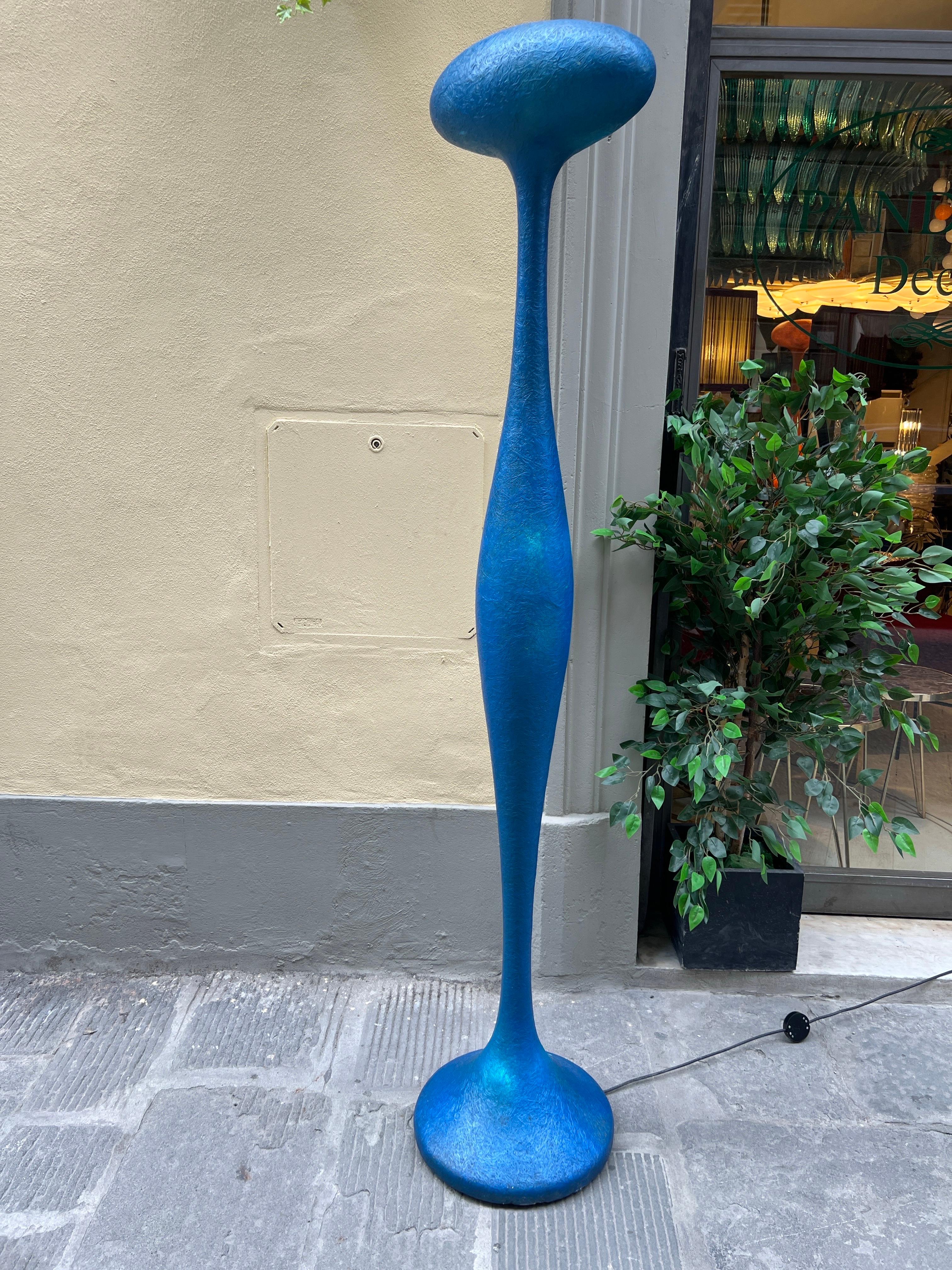 Moderno Lampada da terra italiana E.T.E. Blue Soft Curved di Guglielmo Berchicci anni 2000 in vendita