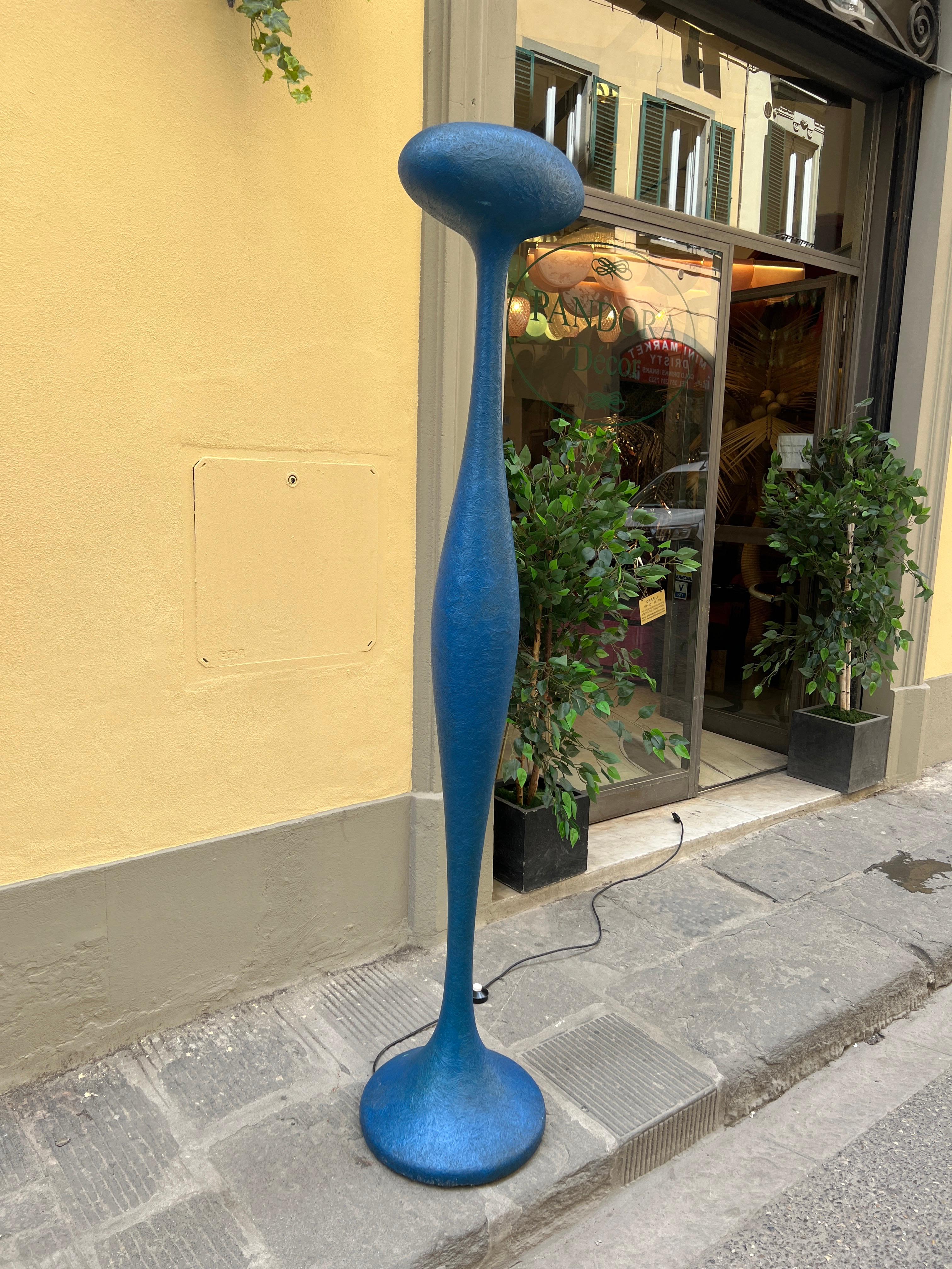 Italiano Lampada da terra italiana E.T.E. Blue Soft Curved di Guglielmo Berchicci anni 2000 in vendita