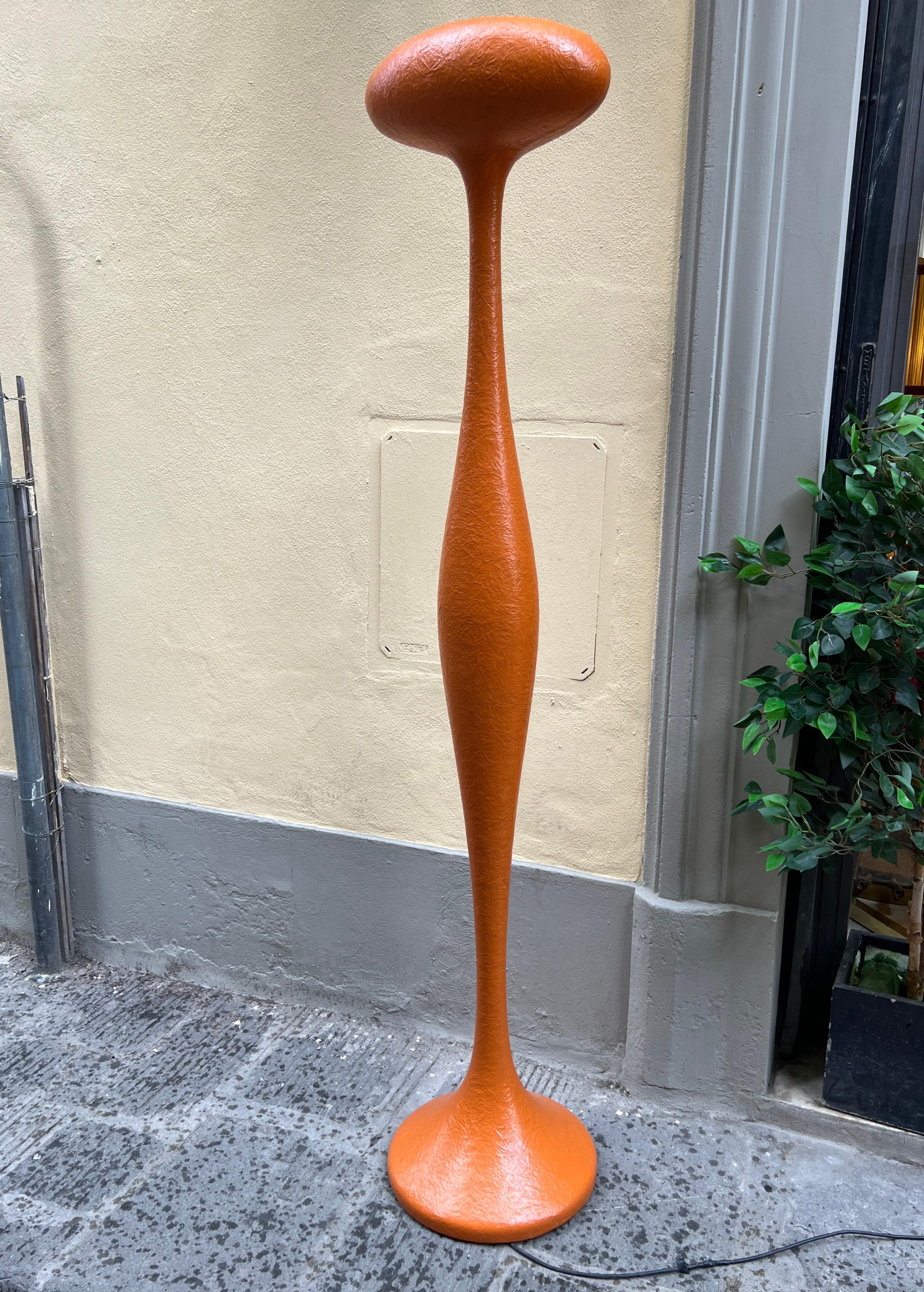 Lampada da terra E.T.E. arancione a curva morbida di Guglielmo Berchicci anni 2000 in vendita 5