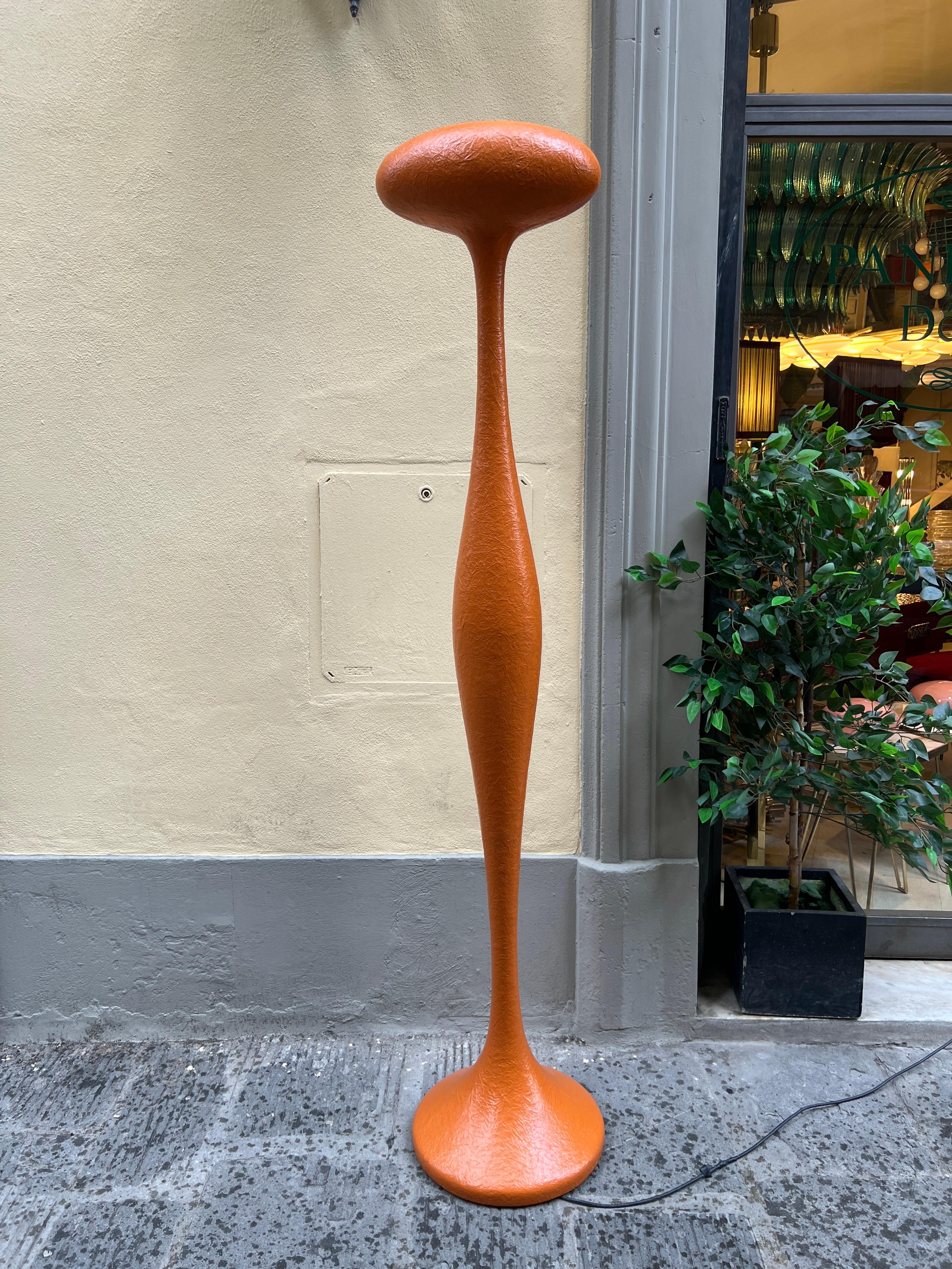 Lampada da terra E.T.E. arancione a curva morbida di Guglielmo Berchicci anni 2000 in vendita 1