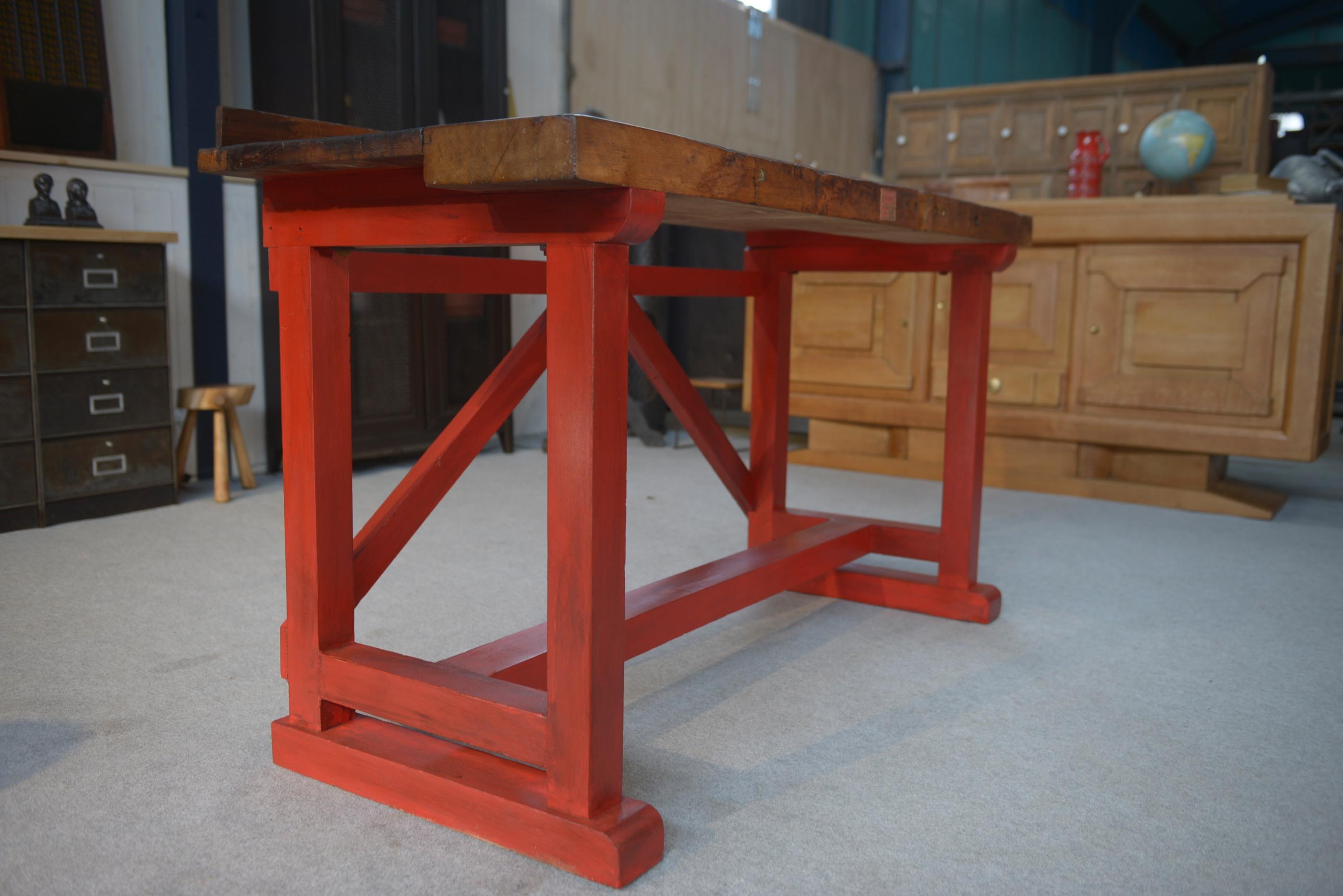 Etabli d'atelier en hêtre industriel 1950's en vente 4