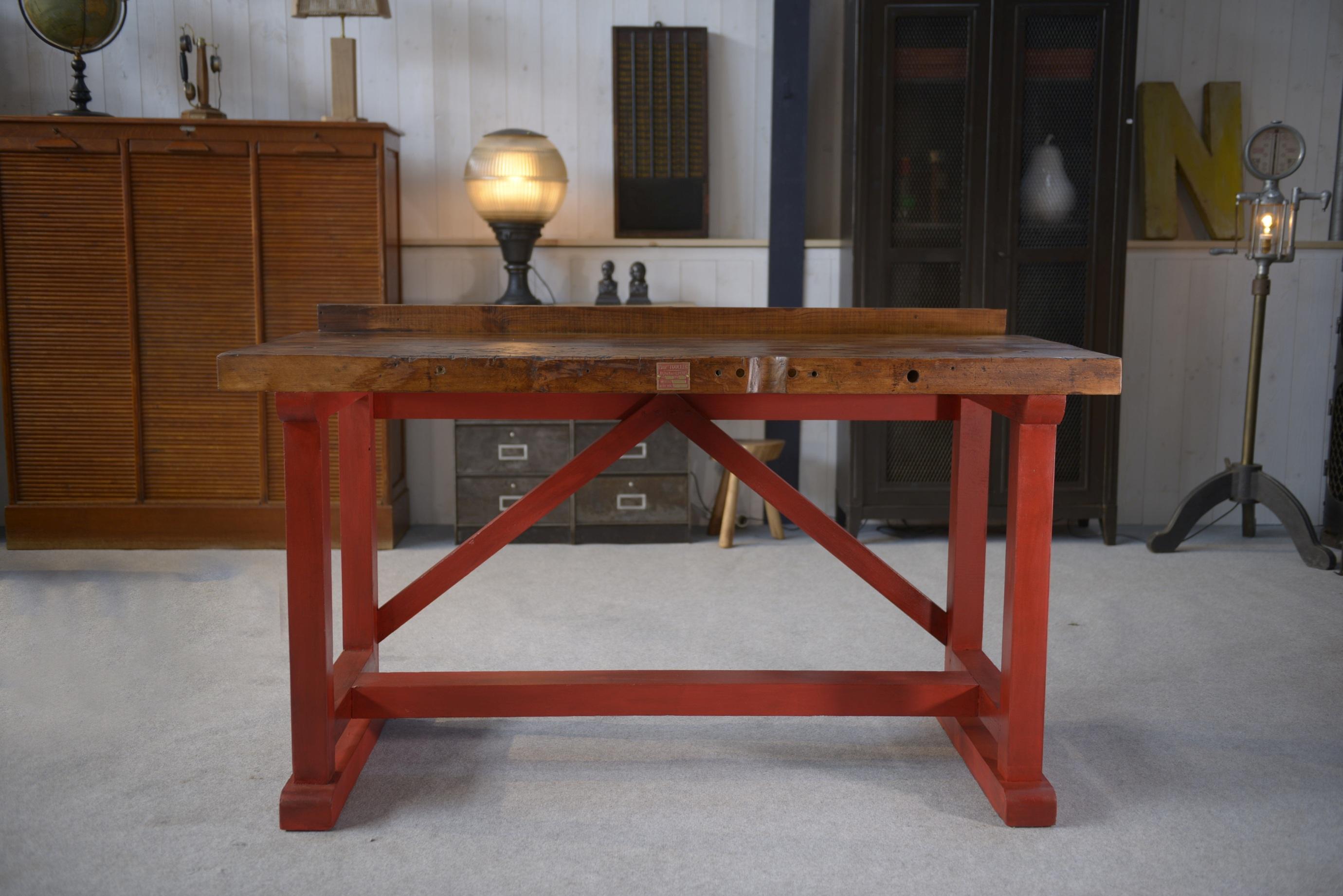 Etabli d'atelier en hêtre industriel 1950's en vente 5