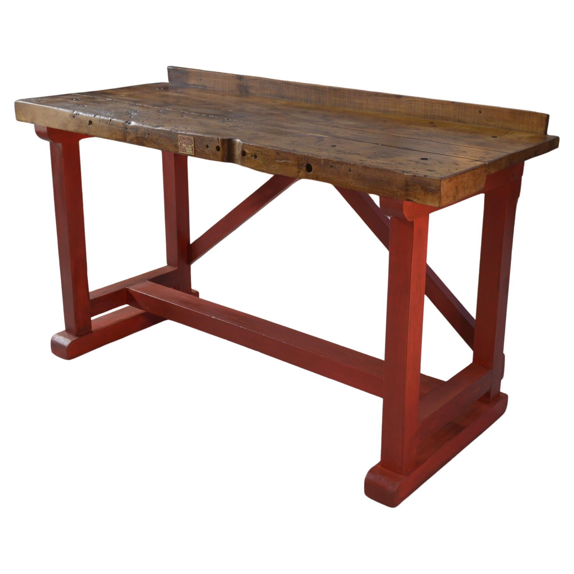 Etabli d
atelier en hêtre industriel 1950
s