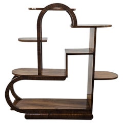 Etagere Art Decò in radica di noce anni '30