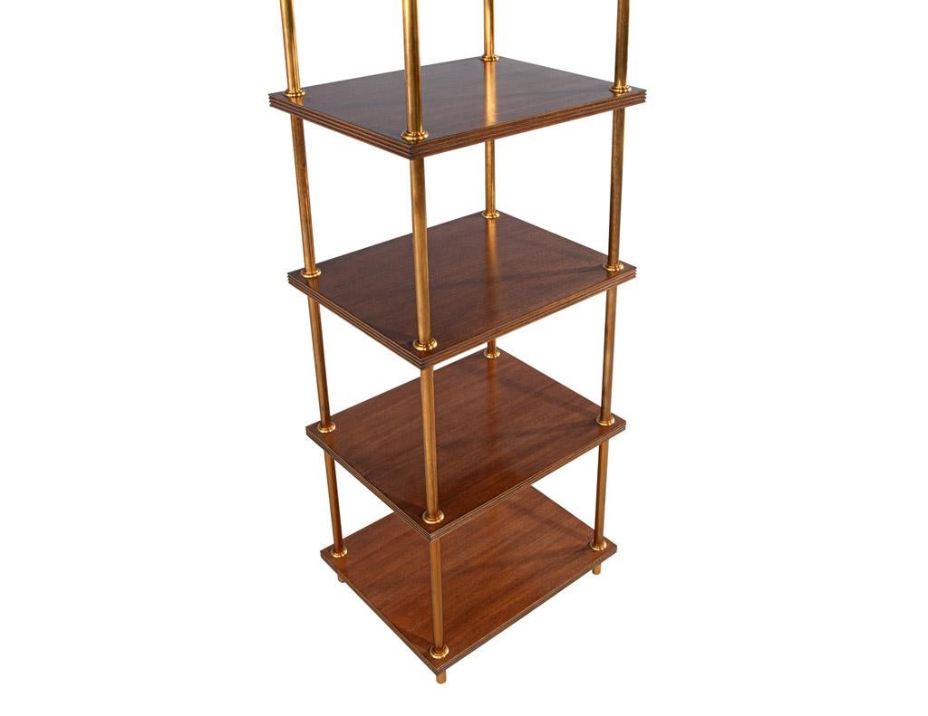 Etagere Bookcase Shelving Unit in Walnut and Metal For Sale 4