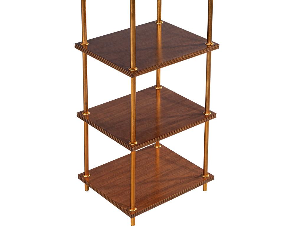 Etagere Bookcase Shelving Unit in Walnut and Metal For Sale 6