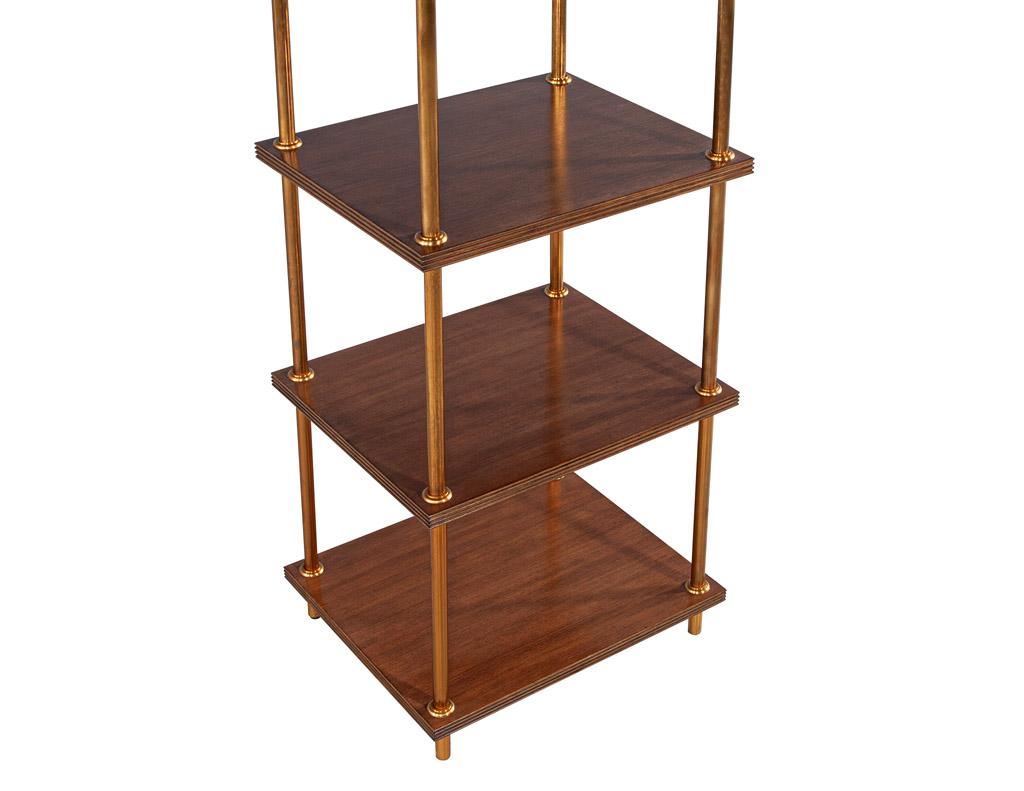 Etagere Bookcase Shelving Unit in Walnut and Metal In Excellent Condition For Sale In North York, ON
