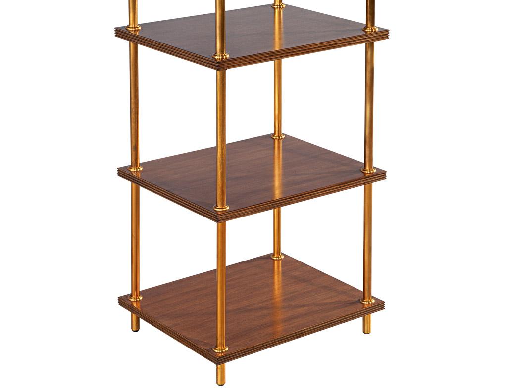 Etagere Bookcase Shelving Unit in Walnut and Metal For Sale 3