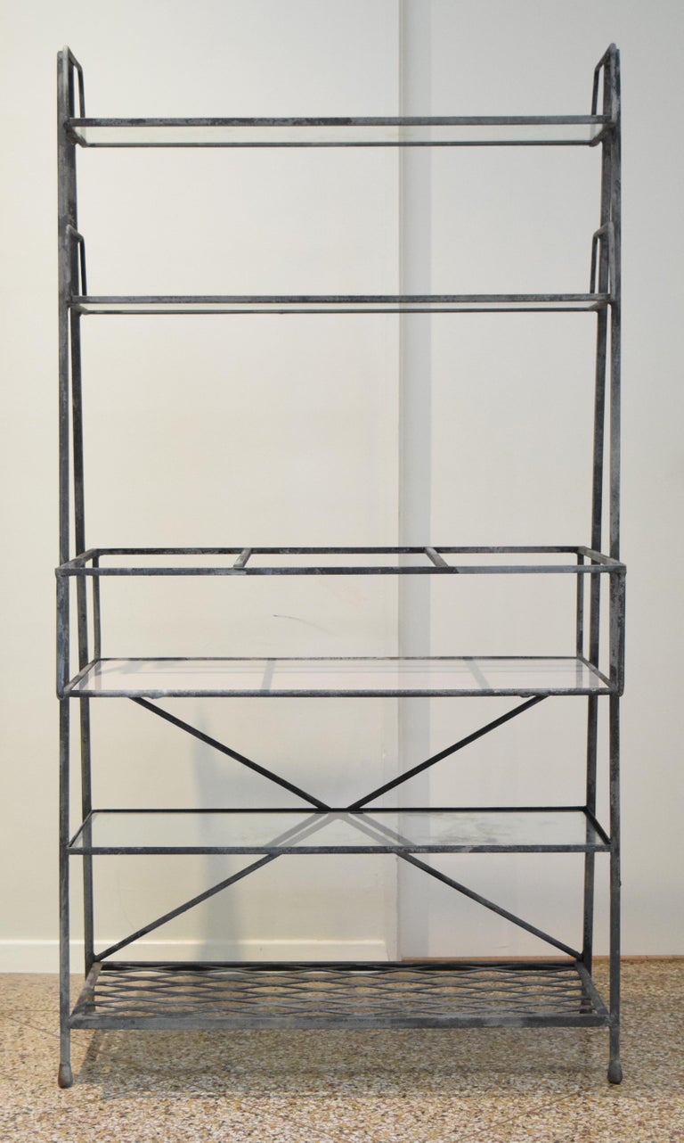 Store closing-- last day is 7/31. Offers welcome! Rare bar/room divider (model E4444) with original vitrolite and glass shelving by Maurizio Tempestini for Salterini. 

 